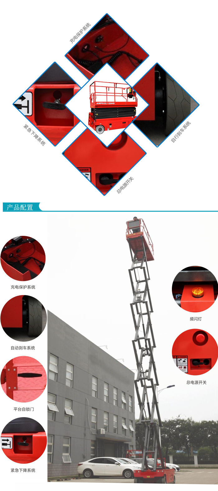 自行走剪叉式高空作業平臺（液壓馬達驅動）